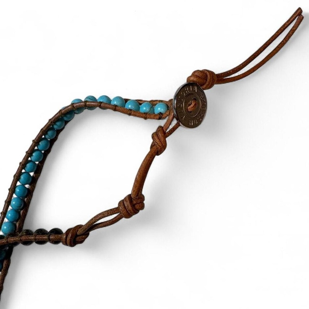 Victoria Emerson boho/western leather/beaded necklace/bracelet - Picture 6 of 6